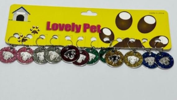 PLACA REDONDA PERRO - DISPLAY  X 12