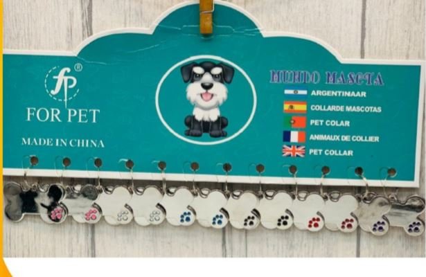 PLACA TIPO HUESO - PLATEADA